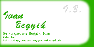 ivan begyik business card